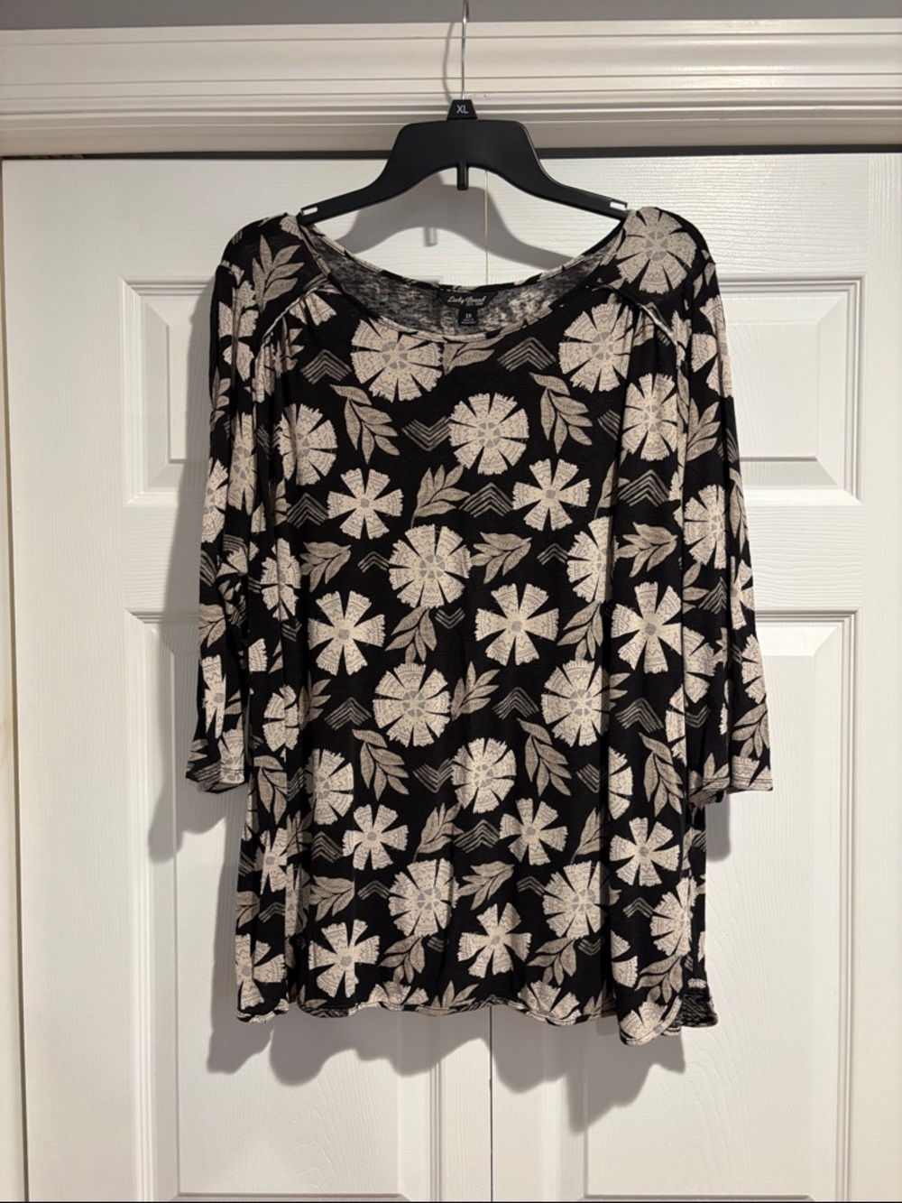 🖤LUCKY BRAND TUNIC TOP in Black/Tan Size 1X